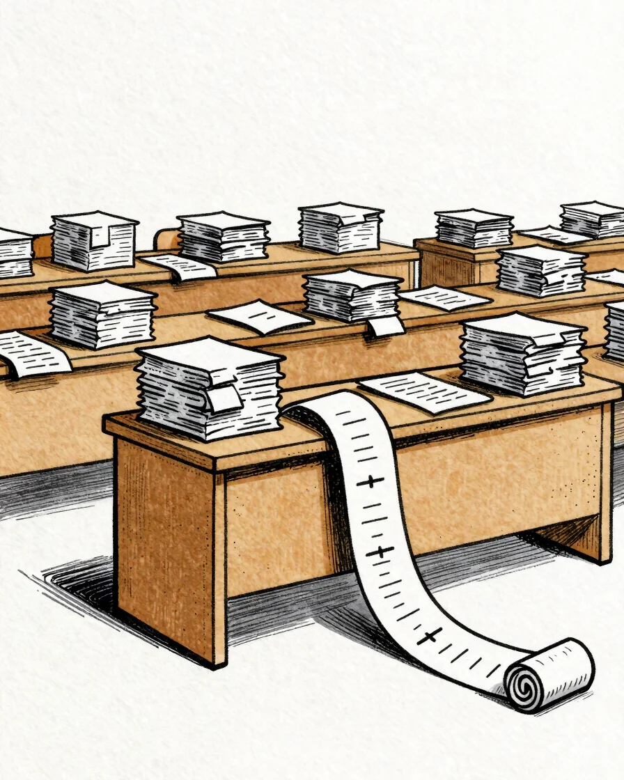 Hand-drawn editorial illustration in crisp ink lines and restrain